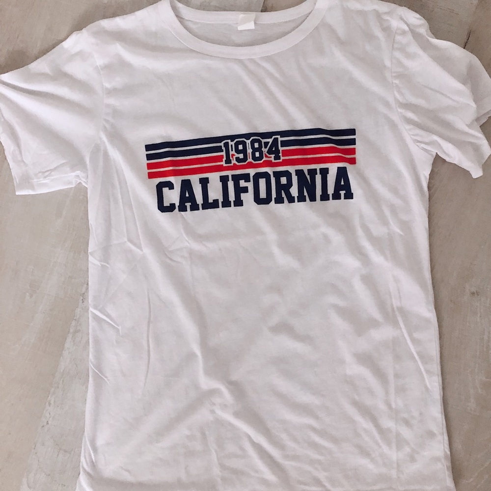 White vintage graphic top